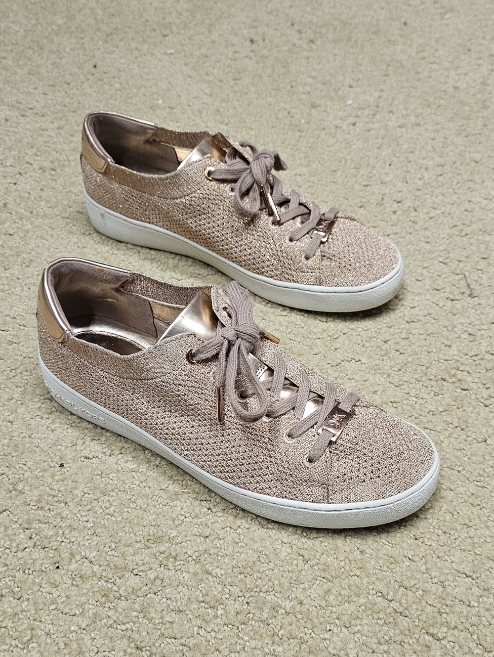 Michael Kors Skyler Rose Gold Sneakers Casual Chic Women Size 8.5